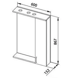 Шкаф-зеркало Aquanet Донна 60 R дуб белый 00169038, 2