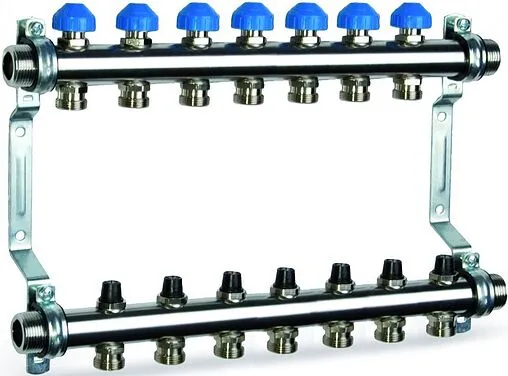 Группа коллекторная без расходомеров 7 отводов 1&quot;н/н x ¾&quot;ек Watts HKV 2010-VA 10012360
