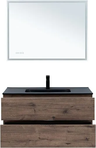 Тумба под умывальник подвесная Aquanet Алвита New 100 дуб веллингтон/табак 00334188