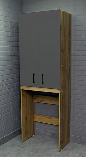 Шкаф над стиральной машиной Домино Craft 65 графит/дуб вотан DCr2219H