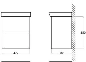 Тумба-умывальник подвесная BelBagno NEON 50 Pino Bianco NEON-500-2C-SO-PB+19050, 2