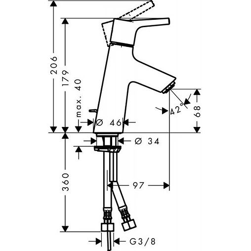 Смеситель для раковины Hansgrohe Talis S 80 хром 72011000 Смеситель для раковины Hansgrohe Talis S 80 хром 72011000