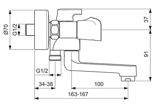 Смеситель для ванны Vidima Neo хром BA334AA
