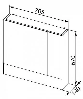 Шкаф-зеркало Aquanet Верона 70 L чёрный 00186370, 2