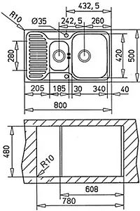 Мойка кухонная Teka Princess 1½B ½D MCTXT нержавеющая сталь микротекстурированная 40109182 Мойка кухонная Teka Princess 1½B ½D MCTXT нержавеющая сталь микротекстурированная 40109182, 2