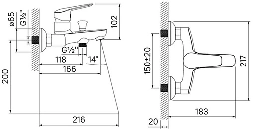 Смеситель для ванны IDDIS Torr хром TORSB00i02WA