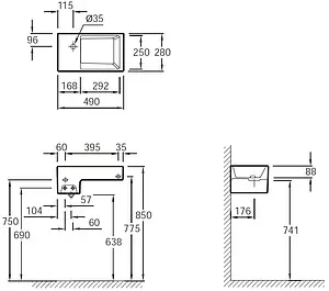 Раковина Jacob Delafon Terrace 49 L белый EGA012-00 Раковина Jacob Delafon Terrace 49 L белый EGA012-00, 2