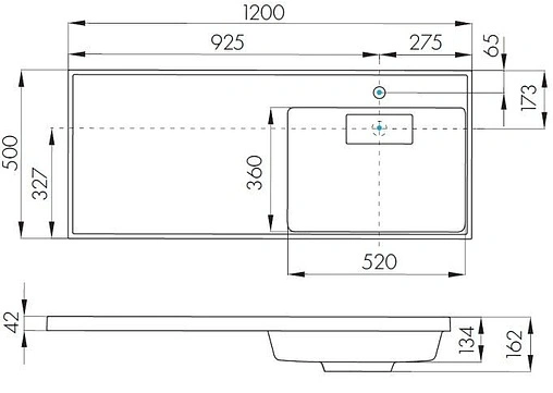 Раковина Aquaton Лондри 120 R белый 1A72243KLH010