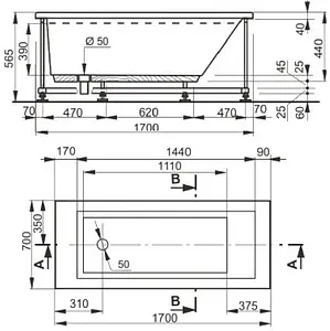 Ванна акриловая Pestan Anica 170х70 13017070 Ванна акриловая Pestan Anica 170х70 13017070, 2