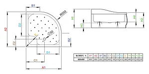 Поддон для душа Radaway Korfu A800 4S88400-03 Поддон для душа Radaway Korfu A800 4S88400-03, 3