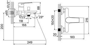 Смеситель для ванны IDDIS Edifice хром EDISB00i02WA, 2