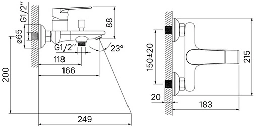 Смеситель для ванны IDDIS Edifice хром EDISB00i02WA