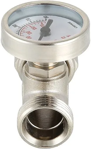 Тройник коллекторный с термометром (0-80°С) ¾&quot;ек x ¾&quot;ек Valtec VT.4615.0.0