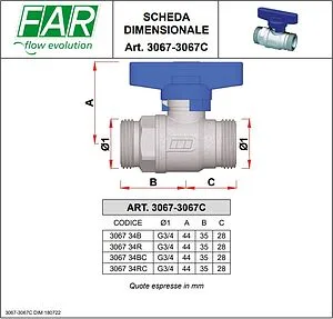 Кран шаровый ¾"н x ¾"н красный Far FS 3067 34RC Кран шаровый ¾"н x ¾"н красный Far FS 3067 34RC, 2