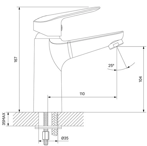 Смеситель для раковины IDDIS Torr хром TORSB00i01 Смеситель для раковины IDDIS Torr хром TORSB00i01