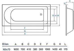 Ванна акриловая Koller Pool Orion 160х70 Ванна акриловая Koller Pool Orion 160х70, 2