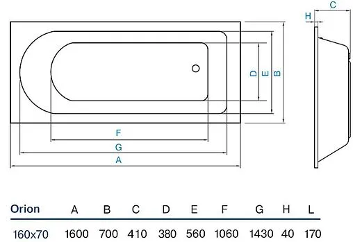 Ванна акриловая Koller Pool Orion 160х70 Ванна акриловая Koller Pool Orion 160х70