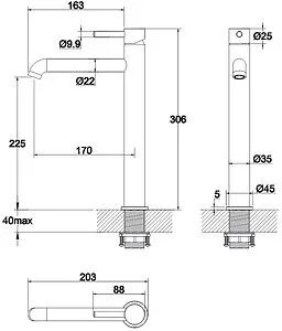 Смеситель для раковины WHITECROSS Y chrome хром Y1212CR, 2