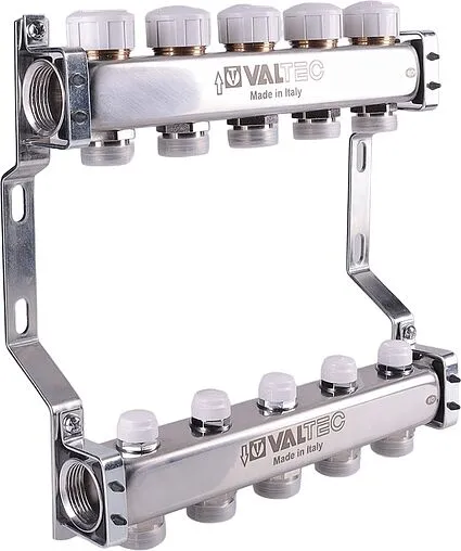 Группа коллекторная без расходомеров 9 отводов 1&quot;в/в x ¾&quot;ек Valtec VTc.582.EMNX.0609