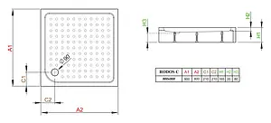 Поддон для душа Radaway Rodos C900 4K99155-04 Поддон для душа Radaway Rodos C900 4K99155-04, 3