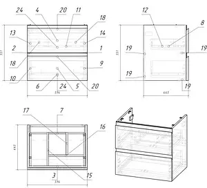 Тумба под умывальник подвесная Cersanit Moduo 60 белый SB-SZ-MOD60-BL/Wh Тумба под умывальник подвесная Cersanit Moduo 60 белый SB-SZ-MOD60-BL/Wh, 2