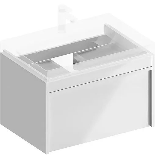 Тумба под умывальник подвесная Kerama Marazzi Modula 70 белая глянцевая MO.70.1+1\WHT