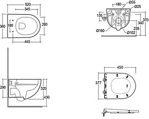 Унитаз подвесной безободковый Kludi Resa D белый 24WCSET43 Унитаз подвесной безободковый Kludi Resa D белый 24WCSET43, 2