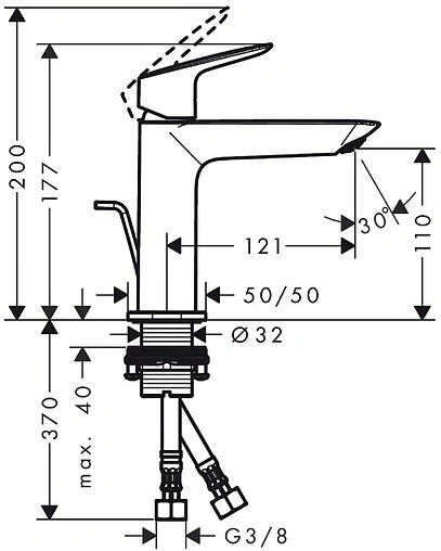 Смеситель для раковины Hansgrohe Logis Fine 110 хром 71251000 Смеситель для раковины Hansgrohe Logis Fine 110 хром 71251000