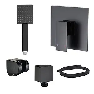 Смеситель для душа скрытого монтажа Swedbe Platta чёрный матовый 5551B, 1