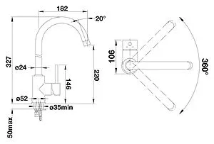 Смеситель для кухни Blanco Mida белый 524204, 2