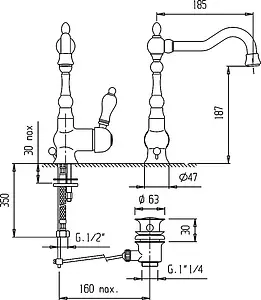 Смеситель для раковины Cezares Venezia хром VENEZIA-LSM2-A-01-Bi Смеситель для раковины Cezares Venezia хром VENEZIA-LSM2-A-01-Bi, 2