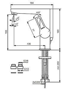 Смеситель для раковины Vidima Hype хром BA408AA Смеситель для раковины Vidima Hype хром BA408AA, 3