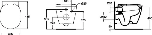 Унитаз подвесной Ideal Standard Connect белый E804601 Унитаз подвесной Ideal Standard Connect белый E804601