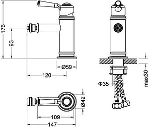 Смеситель для биде Aquatek Классик хром AQ1518CR Смеситель для биде Aquatek Классик хром AQ1518CR, 2