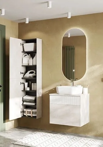 Шкаф-пенал подвесной Aquaton Марбл 40 слэйт 1A276403MH8A0+1A276403MH8A0