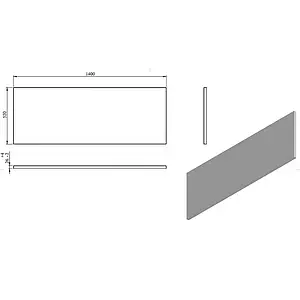 Панель для ванны фронтальная C-bath 140x52 белый CBQPF0103, 2