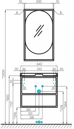 Тумба-умывальник подвесная Aquaton Лофт Фабрик 65 дуб кантри 1A2423K1LTDY0