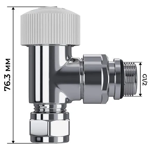 Комплект вентилей терморегулирующих угловых 15x1.0 x ½"н Royal Thermo Design Pro хром RATVXU11215CH Комплект вентилей терморегулирующих угловых 15x1.0 x ½"н Royal Thermo Design Pro хром RATVXU11215CH