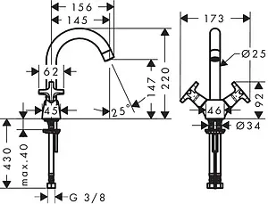 Смеситель для раковины Hansgrohe Logis Classic 150 хром 71272000 Смеситель для раковины Hansgrohe Logis Classic 150 хром 71272000, 2