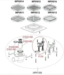 Трап горизонтальный AlcaPlast 100x100мм APV130 Трап горизонтальный AlcaPlast 100x100мм APV130, 3