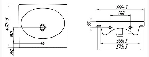 Раковина Cersanit Nature 60 белый S-UM-NTR60/1-w