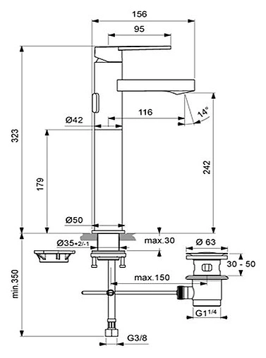 Смеситель для раковины Ideal Standard IdealSmart хром B0460AA