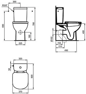 Чаша унитаза Ideal Standard Tempo белый T328101 Чаша унитаза Ideal Standard Tempo белый T328101, 2