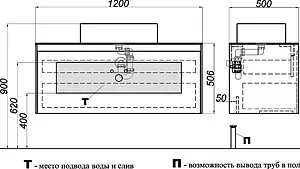 Тумба-умывальник подвесная Aqwella Mobi 120 бетон светлый MOB0112BS+MOB0712BS+641945 Тумба-умывальник подвесная Aqwella Mobi 120 бетон светлый MOB0112BS+MOB0712BS+641945, 2