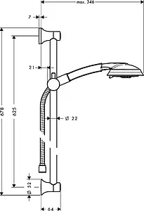Душевая стойка Hansgrohe Raindance Classic 100 3jet 65см хром 27843000, 2