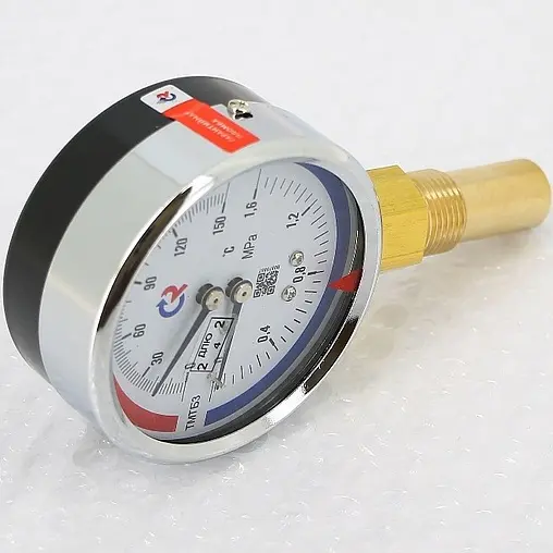 Термоманометр радиальный Росма ТМТБ-31Р.1 80мм 16 бар 150°С гильза 46мм ½&quot; 00000002337