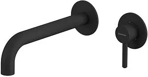 Смеситель для раковины из стены WHITECROSS Y black чёрный матовый Y1215BL, 1