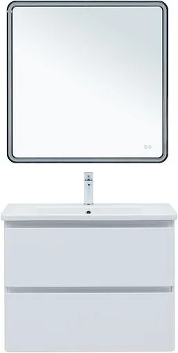 Тумба-умывальник подвесная Aquanet Эмбер 80 белый матовый 00330467+11080-KL