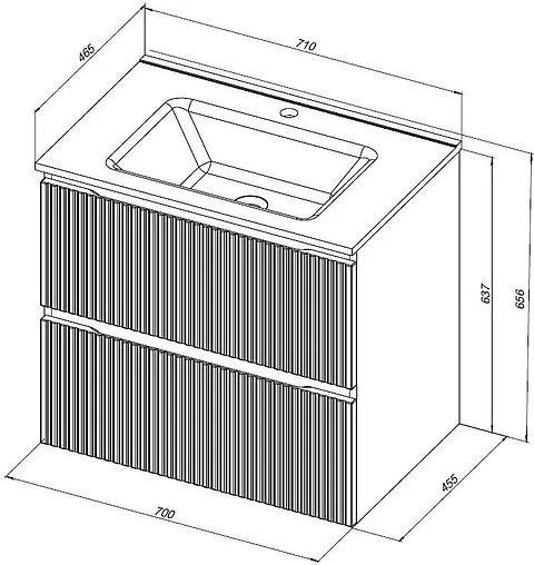 Тумба-умывальник подвесная Aquanet Джейн (Flat) 70 маренго 00335428+