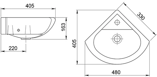 Раковина Santeri Радиан 48 белый 1.3130.9.S00.10B.0